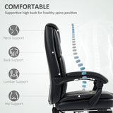 Faux Leather Home And Office Chair 66cm Wide With Footrest And Wheels - Velmora