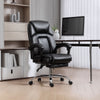 Faux Leather Home And Office Chair 66cm Wide With Footrest And Wheels - Velmora