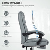 Faux Leather Home And Office Chair 66cm Wide With Footrest And Wheels - Velmora
