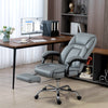 Faux Leather Home And Office Chair 66cm Wide With Footrest And Wheels - Velmora