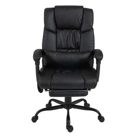 Faux Leather Home And Office Chair 66cm Wide With Footrest - Velmora