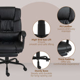 Faux Leather Home And Office Chair 66cm Wide With Footrest - Velmora