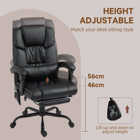 Faux Leather Home And Office Chair 66cm Wide With Footrest - Velmora