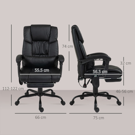 Faux Leather Home And Office Chair 66cm Wide With Footrest - Velmora