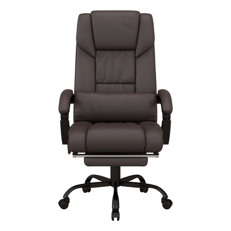 Faux Leather Home And Office Chair 66cm Wide With Footrest - Velmora