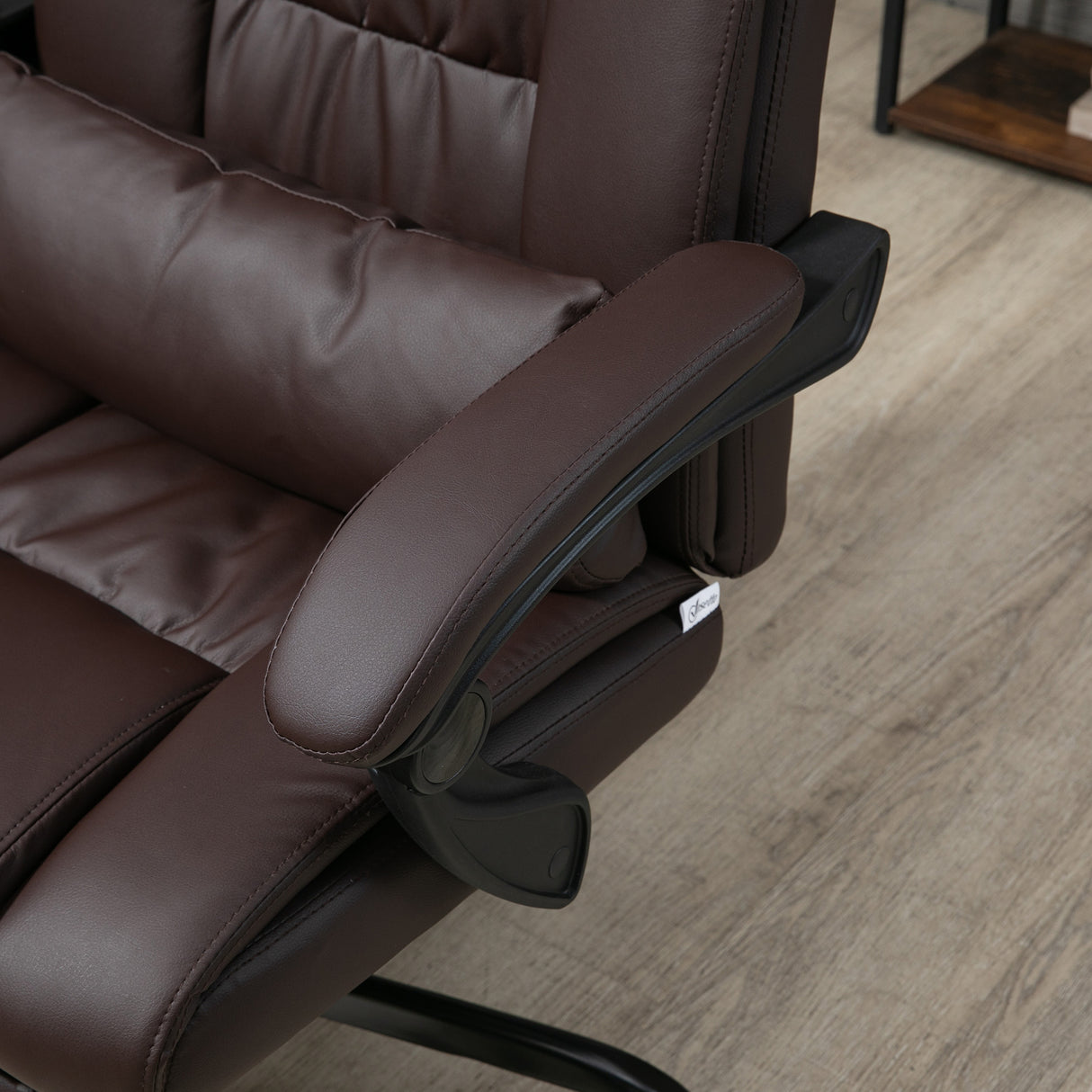 Faux Leather Home And Office Chair 66cm Wide With Footrest - Velmora