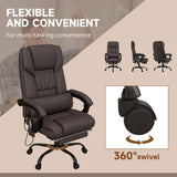 Faux Leather Home And Office Chair 66cm Wide With Footrest - Velmora