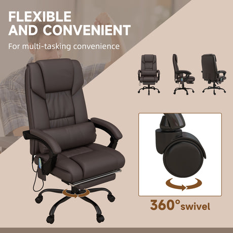 Faux Leather Home And Office Chair 66cm Wide With Footrest - Velmora