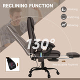 Faux Leather Home And Office Chair 66cm Wide With Footrest - Velmora