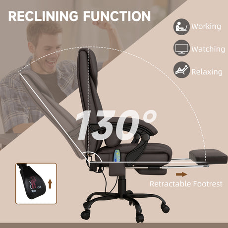 Faux Leather Home And Office Chair 66cm Wide With Footrest - Velmora