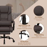Faux Leather Home And Office Chair 66cm Wide With Footrest - Velmora