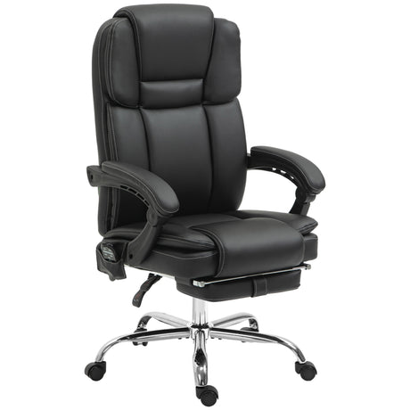 Faux Leather Home And Office Chair 66cm Wide With 6 Point Vibrating Massage - Velmora