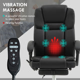 Faux Leather Home And Office Chair 66cm Wide With 6 Point Vibrating Massage - Velmora