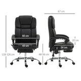 Faux Leather Home And Office Chair 66cm Wide With 6 Point Vibrating Massage - Velmora