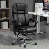 Faux Leather Home And Office Chair 66cm Wide With 6 Point Vibrating Massage - Velmora