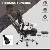 Faux Leather Home And Office Chair 66cm Wide With 6 Point Vibrating Massage - Velmora