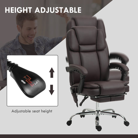 Faux Leather Home And Office Chair 66cm Wide With 6 Point Vibrating Massage - Velmora