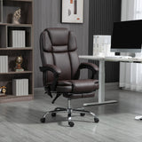 Faux Leather Home And Office Chair 66cm Wide With 6 Point Vibrating Massage - Velmora