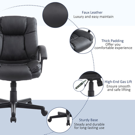 Faux Leather Home And Office Chair 67cm Wide - Velmora