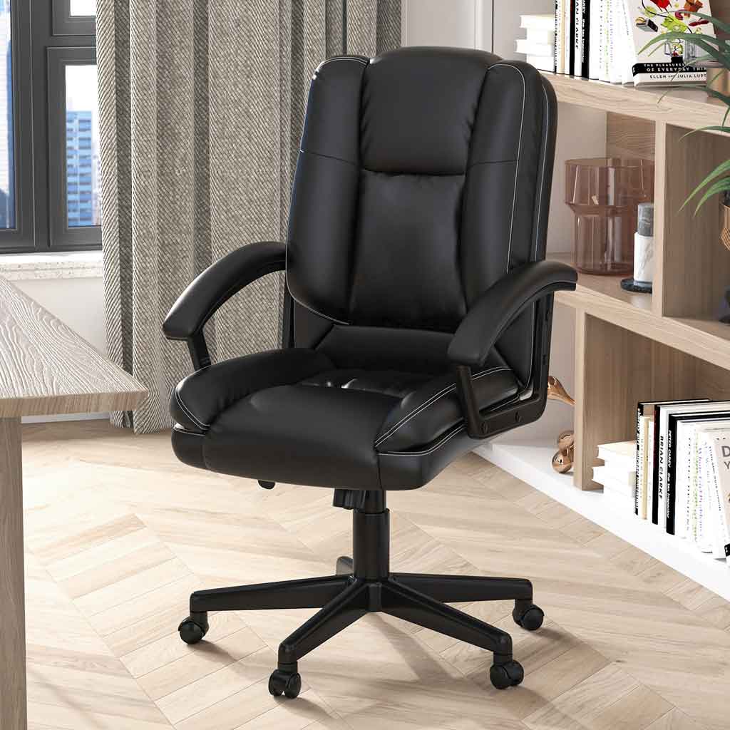 Faux Leather Home And Office Chair 67cm Wide - Velmora