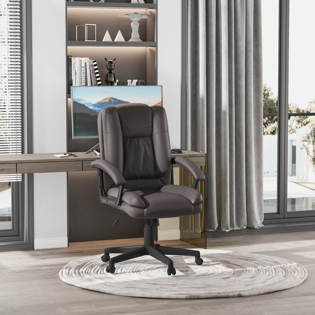 Faux Leather Home And Office Chair 67cm Wide - Velmora
