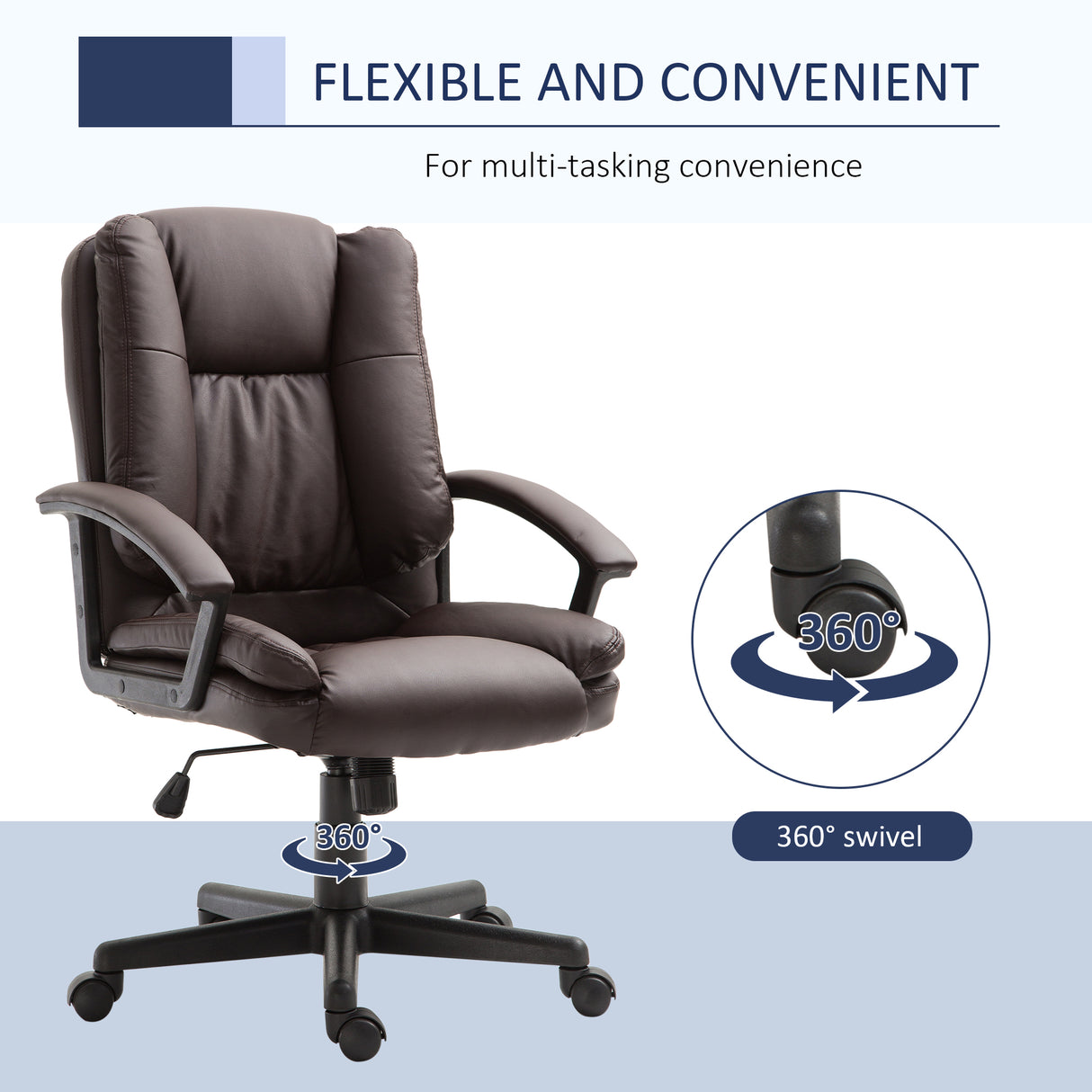 Faux Leather Home And Office Chair 67cm Wide - Velmora