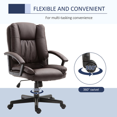 Faux Leather Home And Office Chair 67cm Wide - Velmora