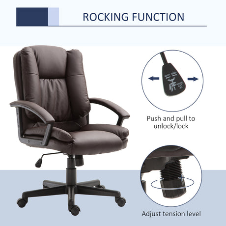 Faux Leather Home And Office Chair 67cm Wide - Velmora