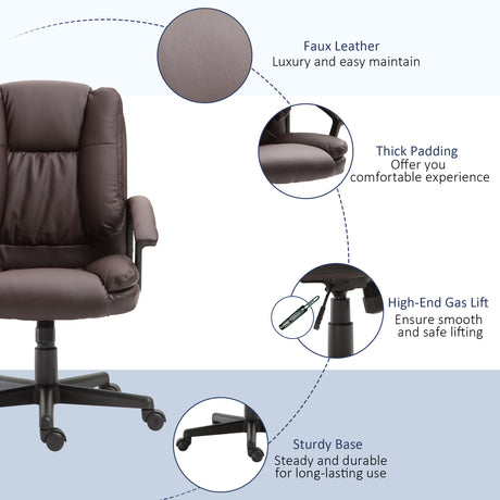 Faux Leather Home And Office Chair 67cm Wide - Velmora