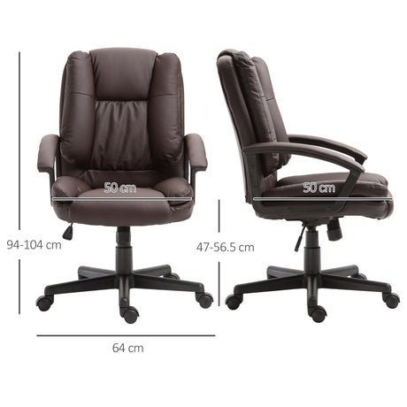 Faux Leather Home And Office Chair 67cm Wide - Velmora