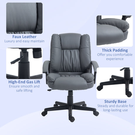 Faux Leather Home And Office Chair 67cm Wide - Velmora