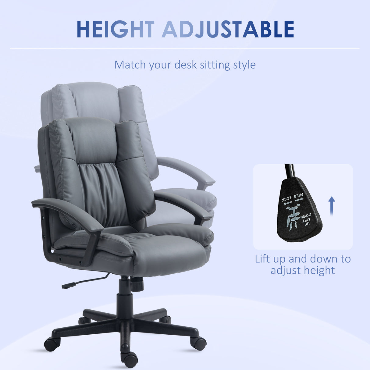 Faux Leather Home And Office Chair 67cm Wide - Velmora