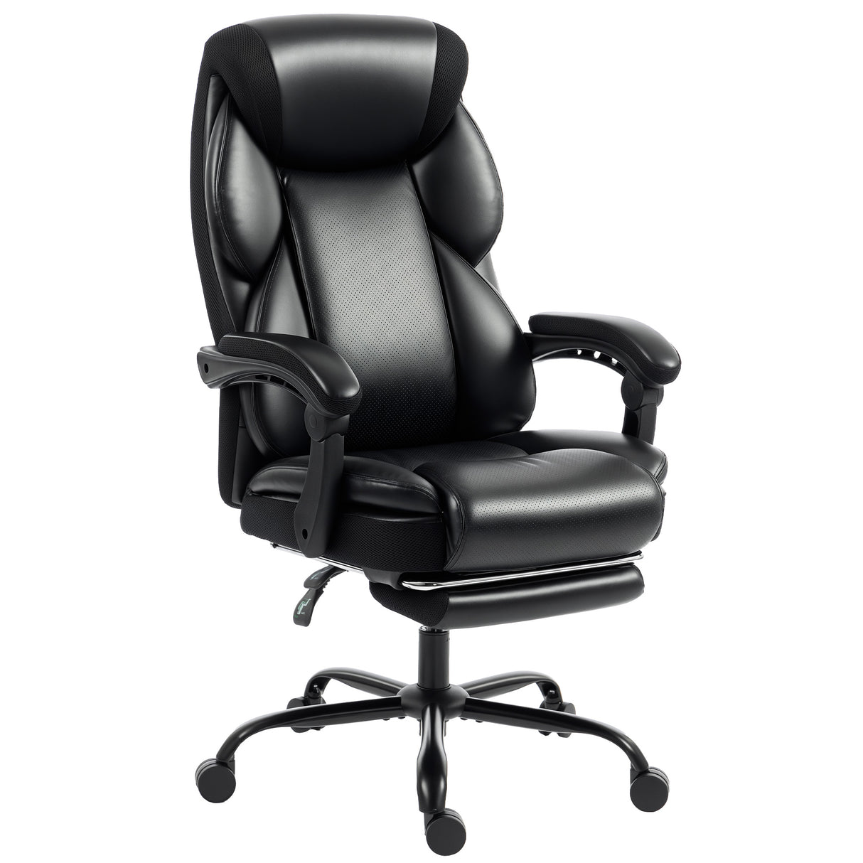 Faux Leather Home And Office Chair 67cm Wide With Footrest- Velmora