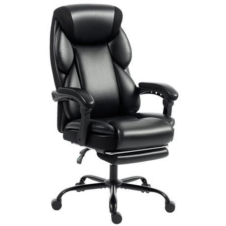Faux Leather Home And Office Chair 67cm Wide With Footrest- Velmora