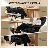 Faux Leather Home And Office Chair 67cm Wide With Footrest- Velmora