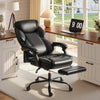 Faux Leather Home And Office Chair 67cm Wide With Footrest- Velmora