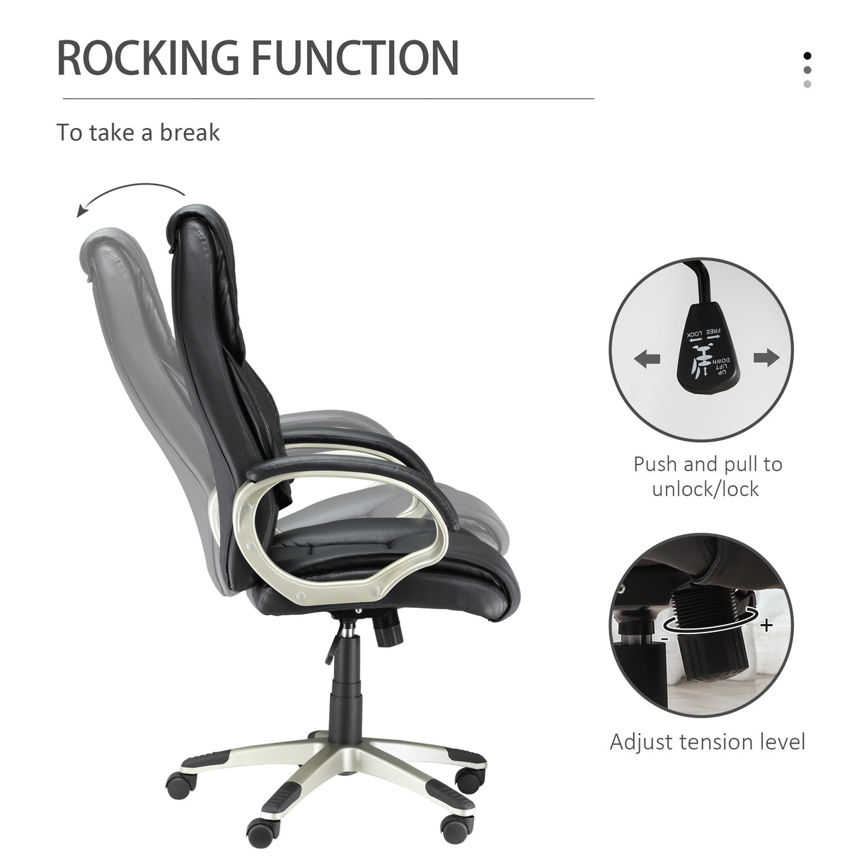 Faux Leather Home And Office Chair 68cm Wide - Velmora