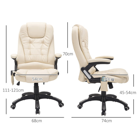 Faux Leather Home And Office Chair 68cm Wide With Armrest - Velmora
