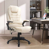 Faux Leather Home And Office Chair 68cm Wide With Armrest - Velmora