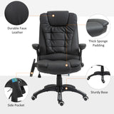 Faux Leather Home And Office Chair 68cm Wide With Armrest - Velmora
