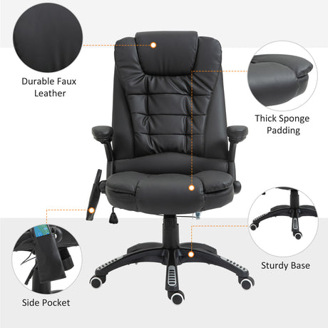 Faux Leather Home And Office Chair 68cm Wide With Armrest - Velmora