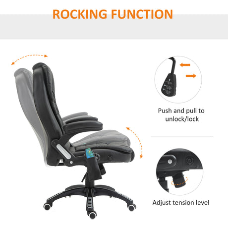 Faux Leather Home And Office Chair 68cm Wide With Armrest - Velmora