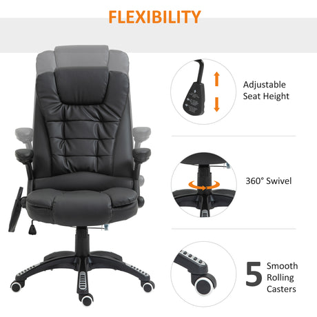 Faux Leather Home And Office Chair 68cm Wide With Armrest - Velmora