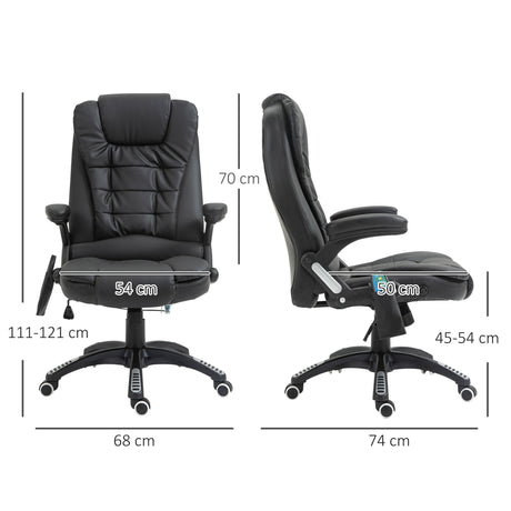 Faux Leather Home And Office Chair 68cm Wide With Armrest - Velmora