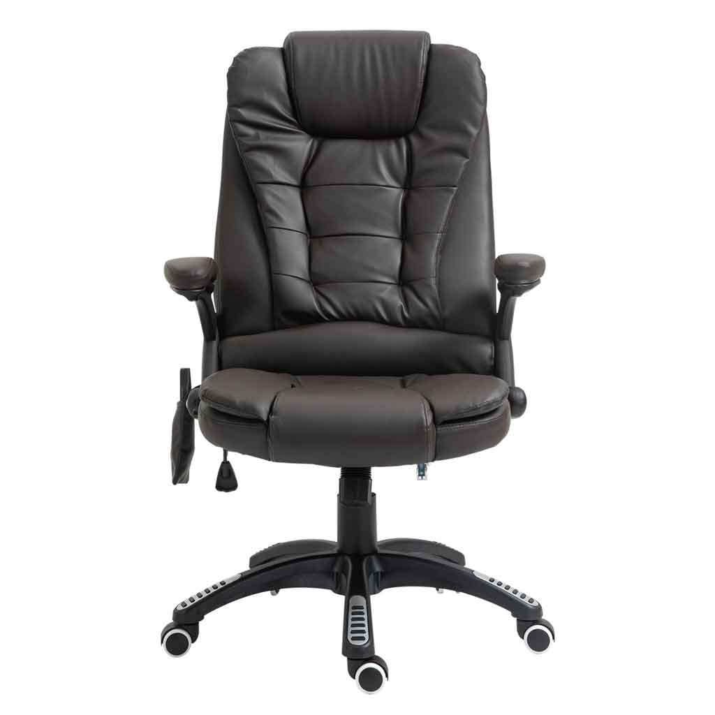 Faux Leather Home And Office Chair 68cm Wide With Armrest - Velmora