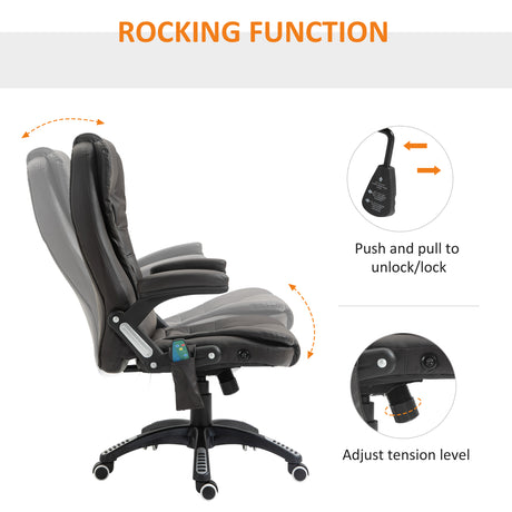 Faux Leather Home And Office Chair 68cm Wide With Armrest - Velmora