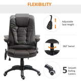 Faux Leather Home And Office Chair 68cm Wide With Armrest - Velmora