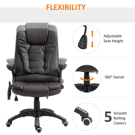 Faux Leather Home And Office Chair 68cm Wide With Armrest - Velmora