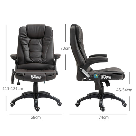 Faux Leather Home And Office Chair 68cm Wide With Armrest - Velmora