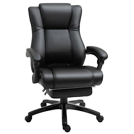 Faux Leather Home And Office Chair 68cm Wide With Footrest - Velmora